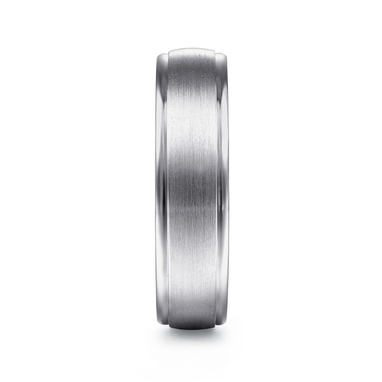 Paul - 14K White Gold 6mm - Men's Wedding Band in Satin Finish - Shot 4