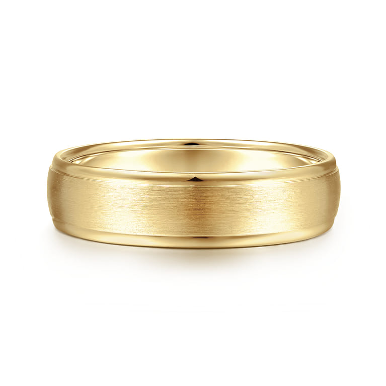 Paul - 14K Yellow Gold 6mm - Men's Wedding Band in Satin Finish - Shot 1