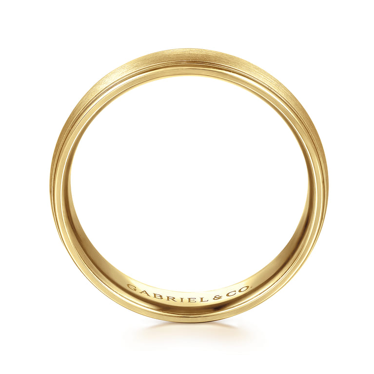 Paul - 14K Yellow Gold 6mm - Men's Wedding Band in Satin Finish - Shot 2
