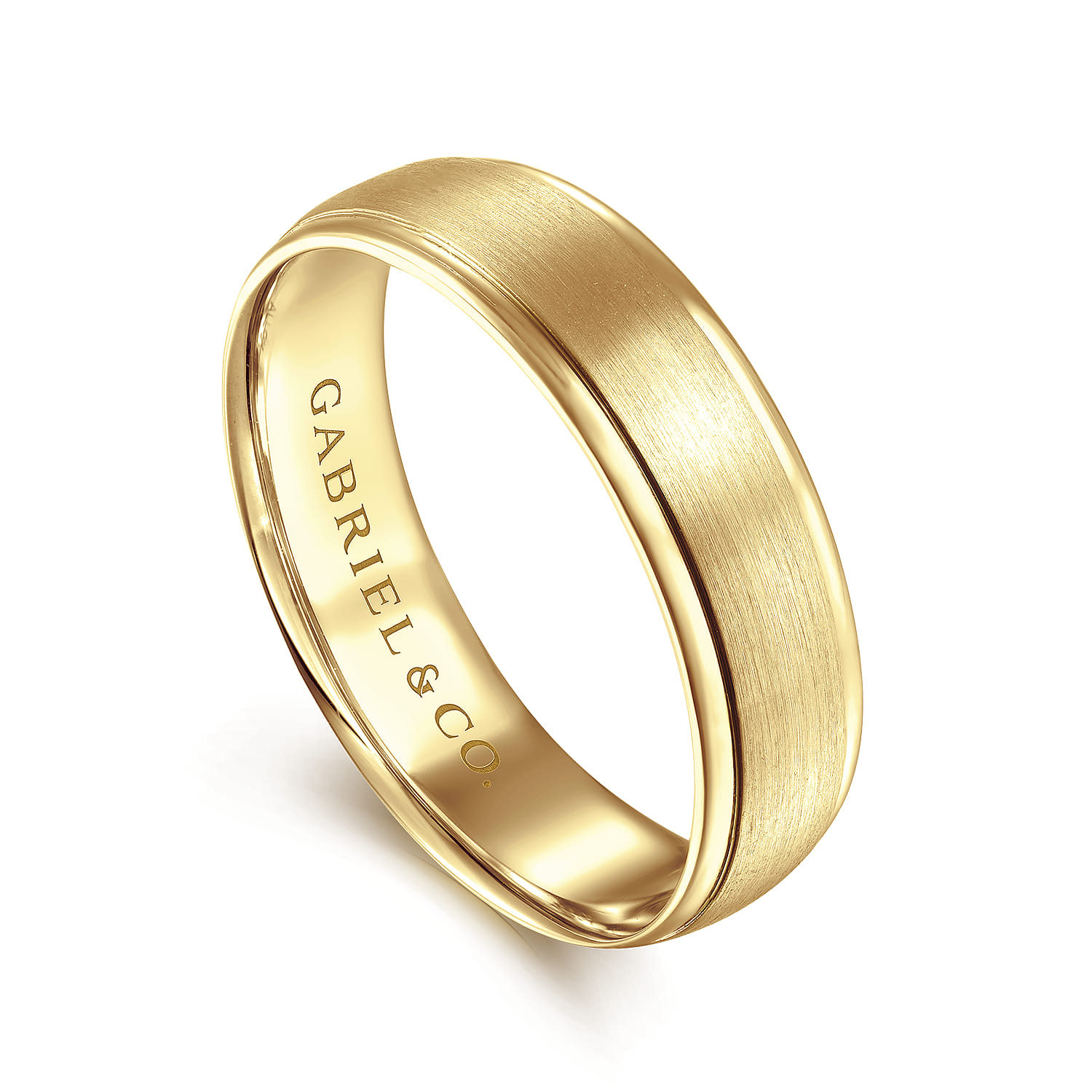 Paul - 14K Yellow Gold 6mm - Men's Wedding Band in Satin Finish - Shot 3