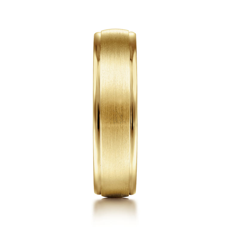 Paul - 14K Yellow Gold 6mm - Men's Wedding Band in Satin Finish - Shot 4