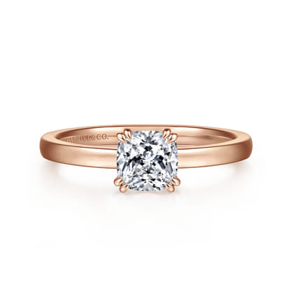Paula - 14K Rose Gold Cushion Cut Diamond Engagement Ring