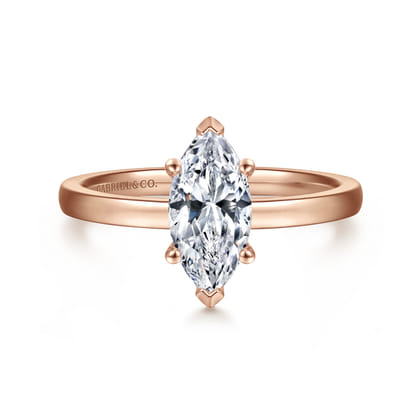 Paula - 14K Rose Gold Marquise Shape Diamond Engagement Ring