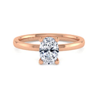 Paula - 14K Rose Gold Oval Diamond Engagement Ring