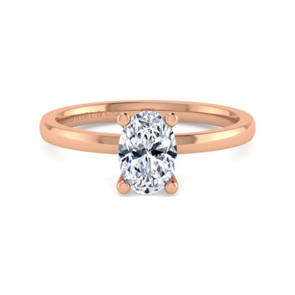 Paula - 14K Rose Gold Oval Diamond Engagement Ring