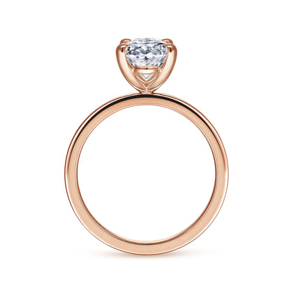 Paula - 14K Rose Gold Oval Diamond Engagement Ring