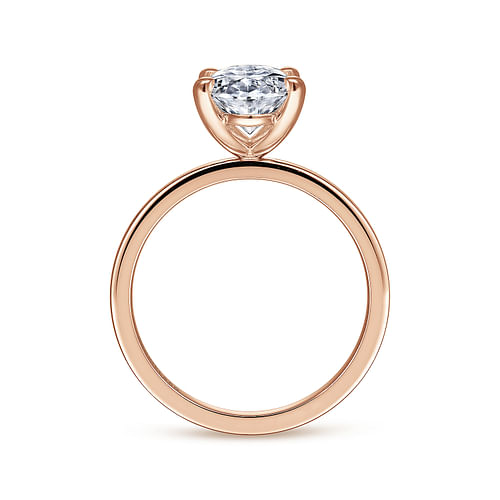 Paula - 14K Rose Gold Oval Diamond Engagement Ring - Shot 2