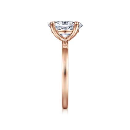 Paula - 14K Rose Gold Oval Diamond Engagement Ring
