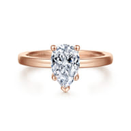 Paula - 14K Rose Gold Pear Shape Diamond Engagement Ring