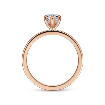 Paula - 14K Rose Gold Pear Shape Diamond Engagement Ring