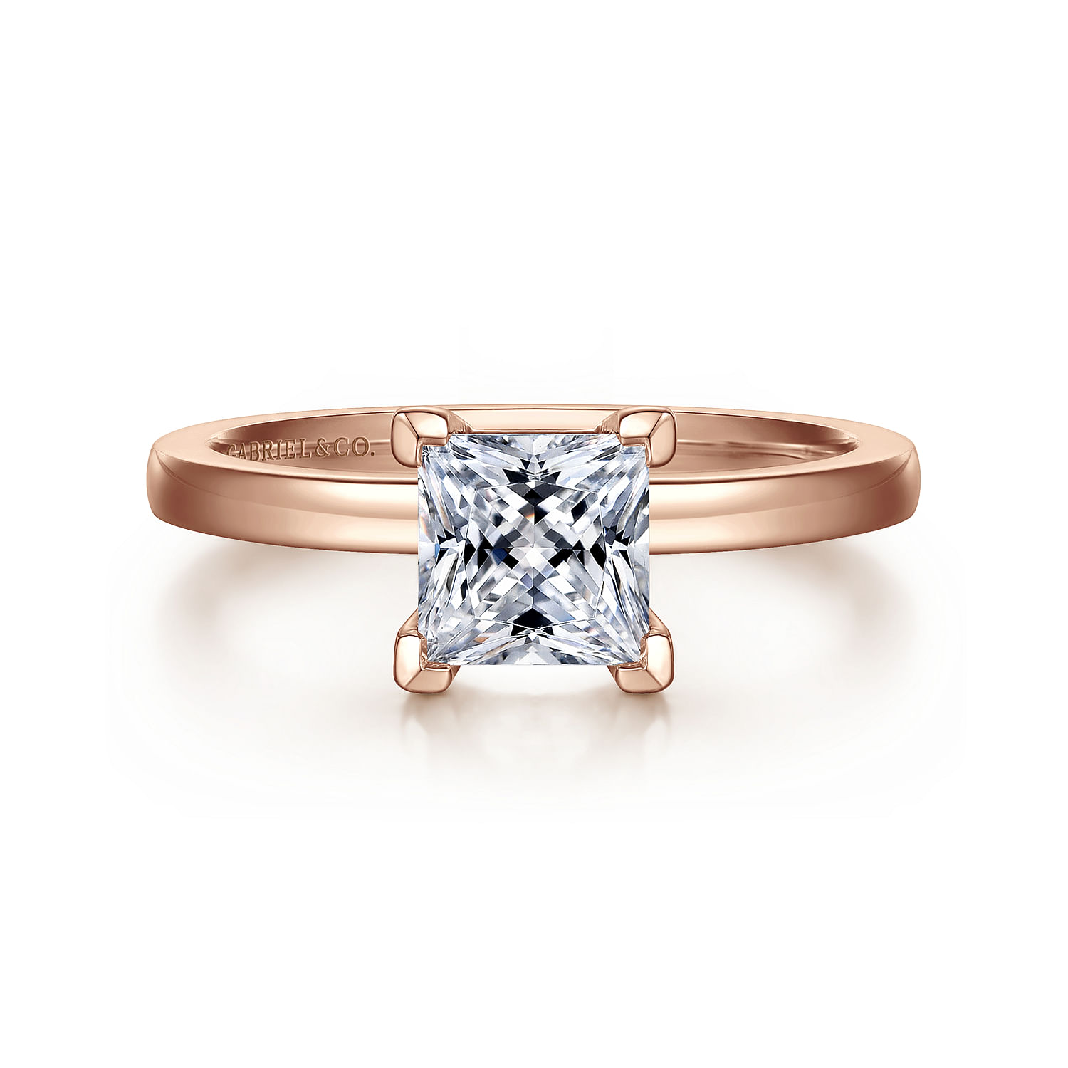 Paula - 14K Rose Gold Princess Cut Diamond Engagement Ring