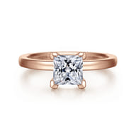 Paula - 14K Rose Gold Princess Cut Diamond Engagement Ring