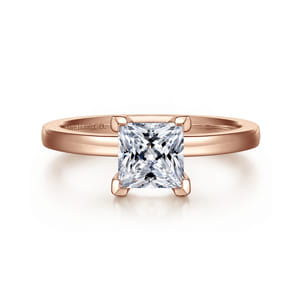 Paula - 14K Rose Gold Princess Cut Diamond Engagement Ring