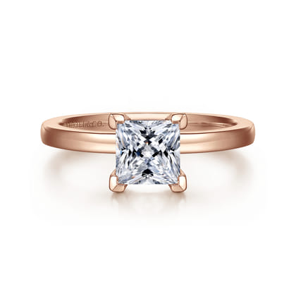 Paula - 14K Rose Gold Princess Cut Diamond Engagement Ring