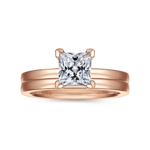 Paula - 14K Rose Gold Princess Cut Diamond Engagement Ring