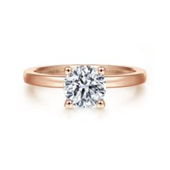 Paula - 14K Rose Gold Round Diamond Engagement Ring