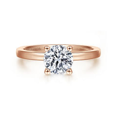 Paula - 14K Rose Gold Round Diamond Engagement Ring