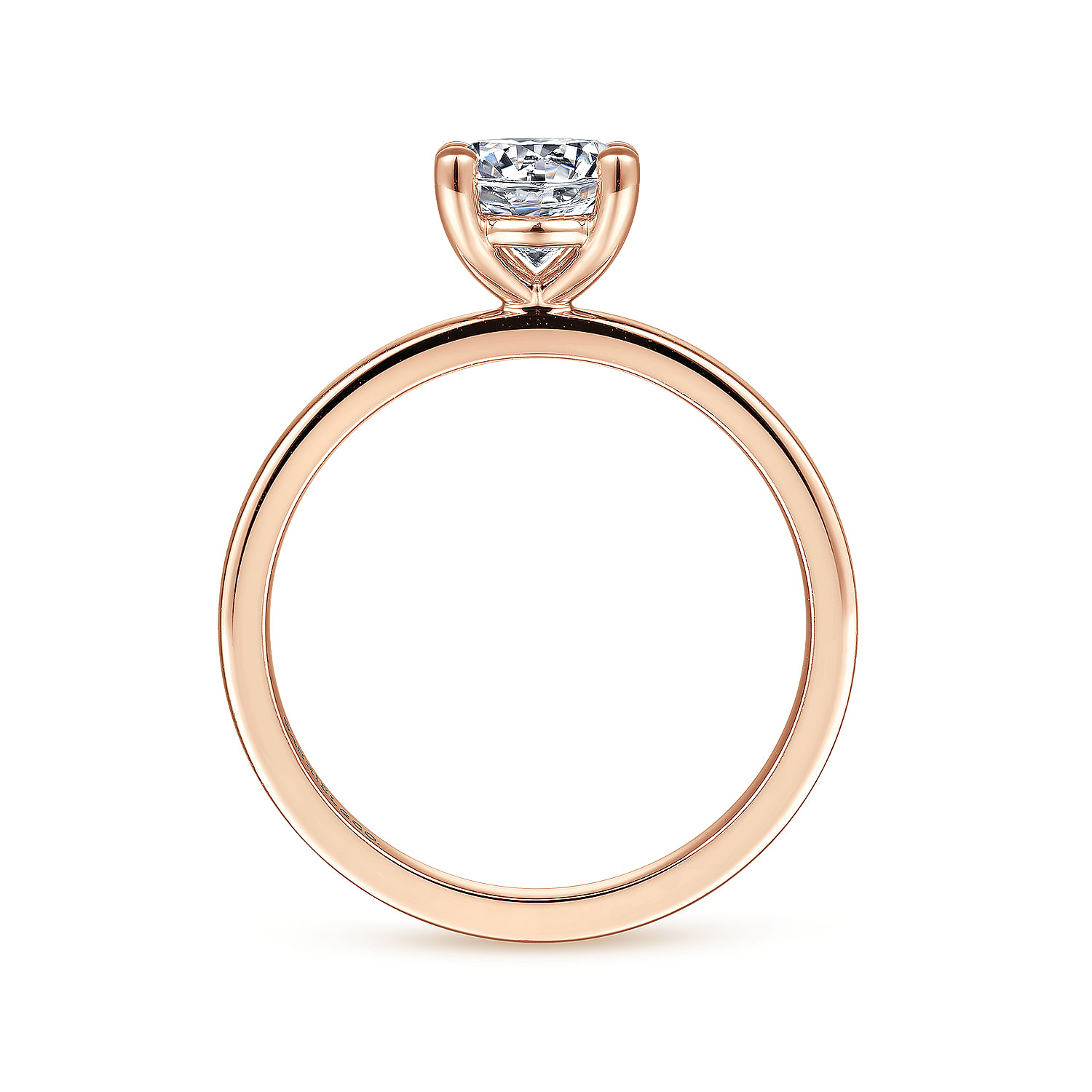 Paula - 14K Rose Gold Round Diamond Engagement Ring - Shot 2