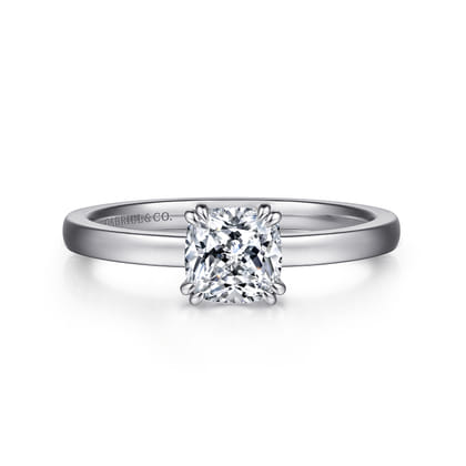 Paula - 14K White Gold Cushion Cut Diamond Engagement Ring