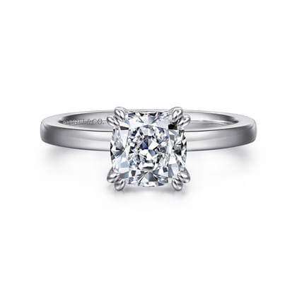 Paula - 14K White Gold Cushion Cut Diamond Engagement Ring