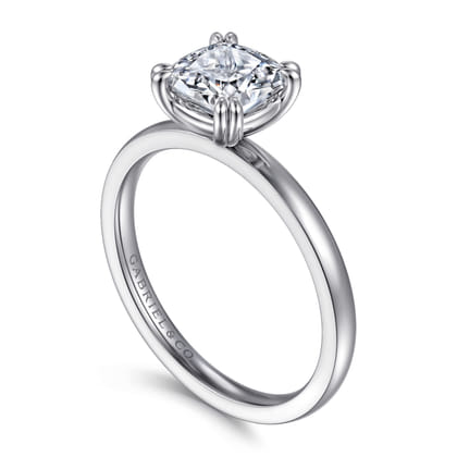 Paula - 14K White Gold Cushion Cut Diamond Engagement Ring