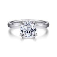 Paula - 14K White Gold Cushion Cut Diamond Engagement Ring