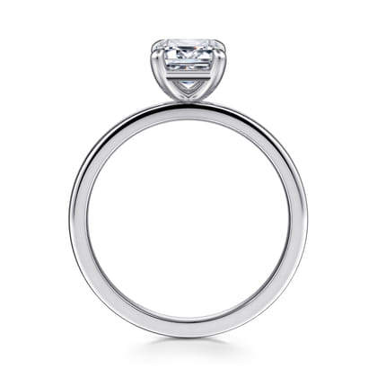 Paula - 14K White Gold Emerald Cut Diamond Diamond Engagement Ring