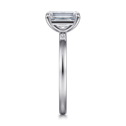 Paula - 14K White Gold Emerald Cut Diamond Diamond Engagement Ring