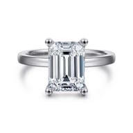 Paula - 14K White Gold Emerald Cut Diamond Engagement Ring