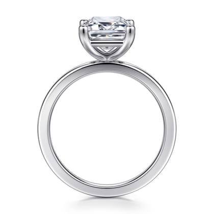 Paula - 14K White Gold Emerald Cut Diamond Engagement Ring