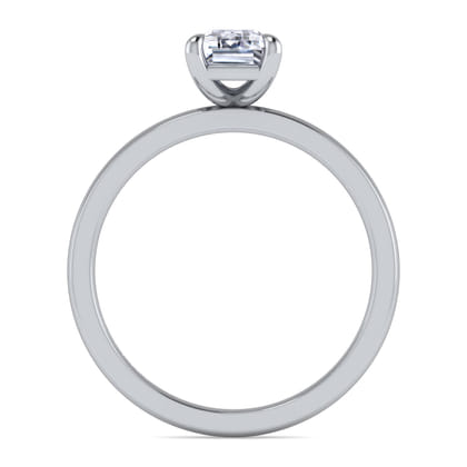 Paula - 14K White Gold Emerald Cut Diamond Engagement Ring