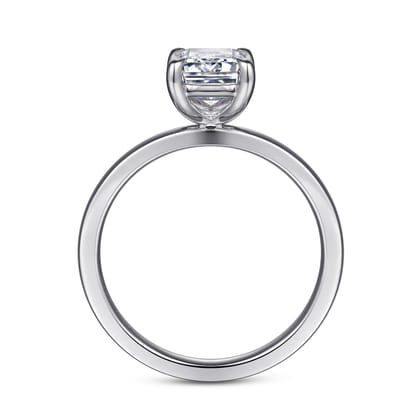 Paula - 14K White Gold Emerald Cut Diamond Engagement Ring