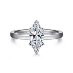 Paula - 14K White Gold Marquise Shape Diamond Engagement Ring