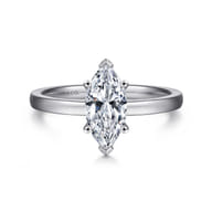 Paula - 14K White Gold Marquise Shape Diamond Engagement Ring
