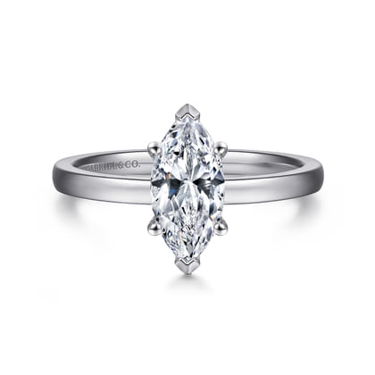 Paula - 14K White Gold Marquise Shape Diamond Engagement Ring