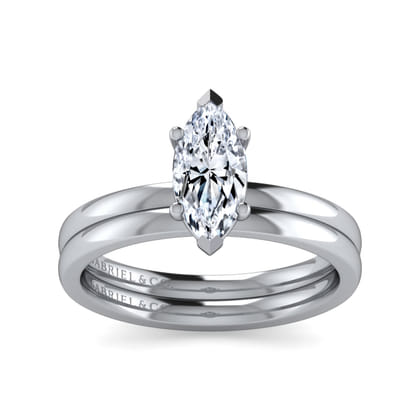 Paula - 14K White Gold Marquise Shape Diamond Engagement Ring