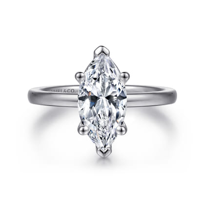 Paula - 14K White Gold Marquise Shape Diamond Engagement Ring