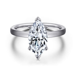 Paula - 14K White Gold Marquise Shape Diamond Engagement Ring