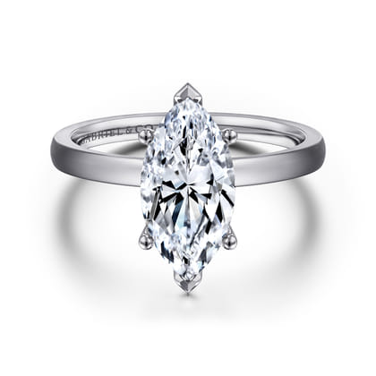 Paula - 14K White Gold Marquise Shape Diamond Engagement Ring