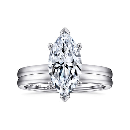 Paula - 14K White Gold Marquise Shape Diamond Engagement Ring