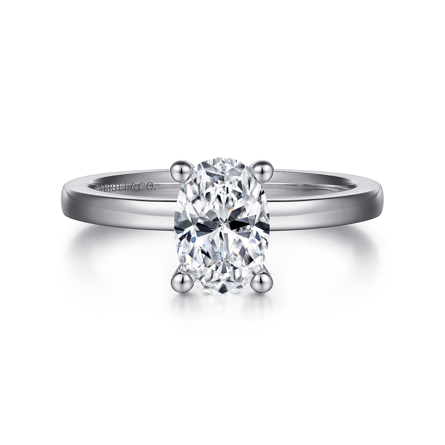 Paula - 14K White Gold Oval Diamond Engagement Ring
