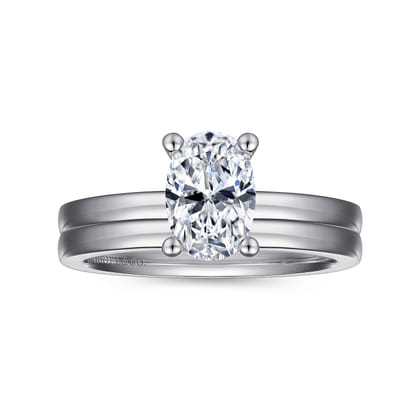 Paula - 14K White Gold Oval Diamond Engagement Ring