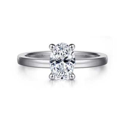 Paula - 14K White Gold Oval Diamond Engagement Ring