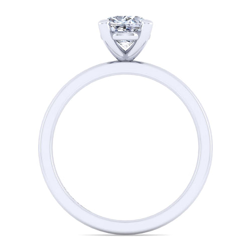 Paula - 14K White Gold Oval Diamond Engagement Ring - Shot 2