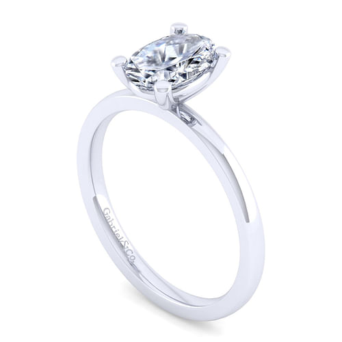 Paula - 14K White Gold Oval Diamond Engagement Ring - Shot 3