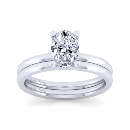 Paula - 14K White Gold Oval Diamond Engagement Ring