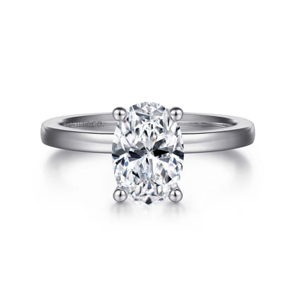 Paula - 14K White Gold Oval Diamond Engagement Ring