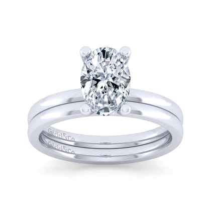 Paula - 14K White Gold Oval Diamond Engagement Ring