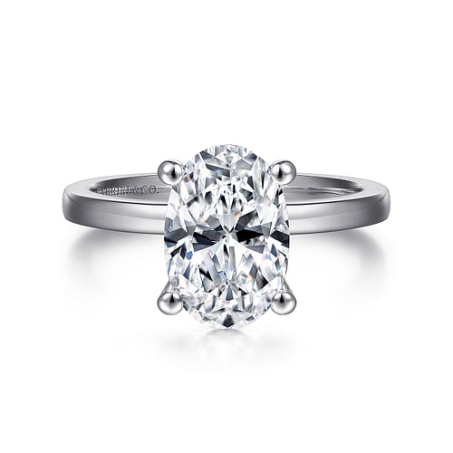 Paula - 14k White Gold 2 Carat Oval Solitaire Engagement Ring @ $800 ...