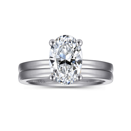 Paula - 14K White Gold Oval Diamond Engagement Ring